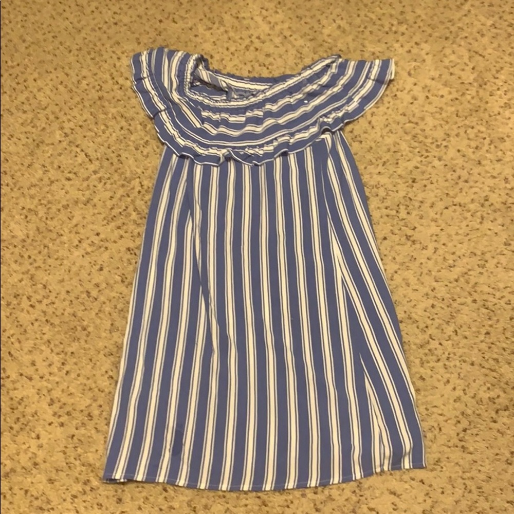 A blue and white dress